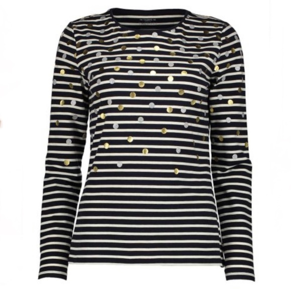 Talbots metallic dot striped tee - Picture 2 of 7